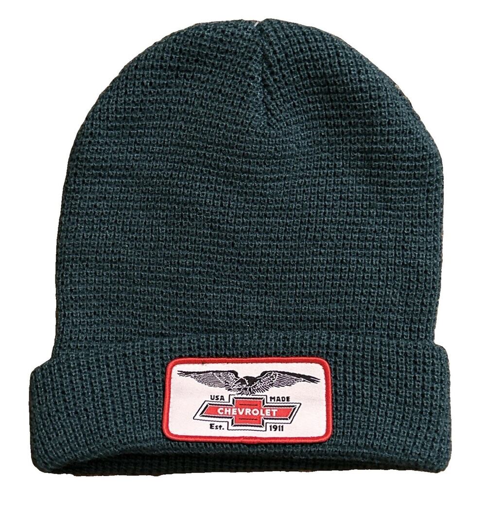 Chevrolet Beanie Mad Engine Vintage Logo Green One Size New With Tags!